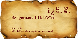Ágoston Miklós névjegykártya