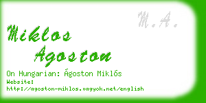 miklos agoston business card